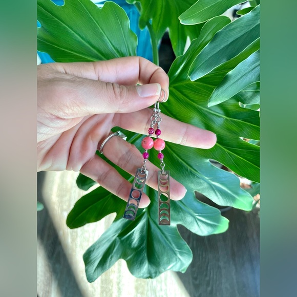 Jewelry - Agate Moon phase Earrings